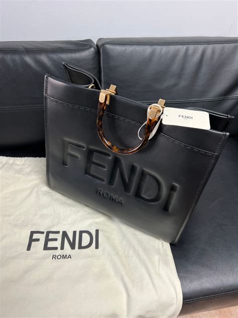 fendi leather bag black|fendi roma bag.